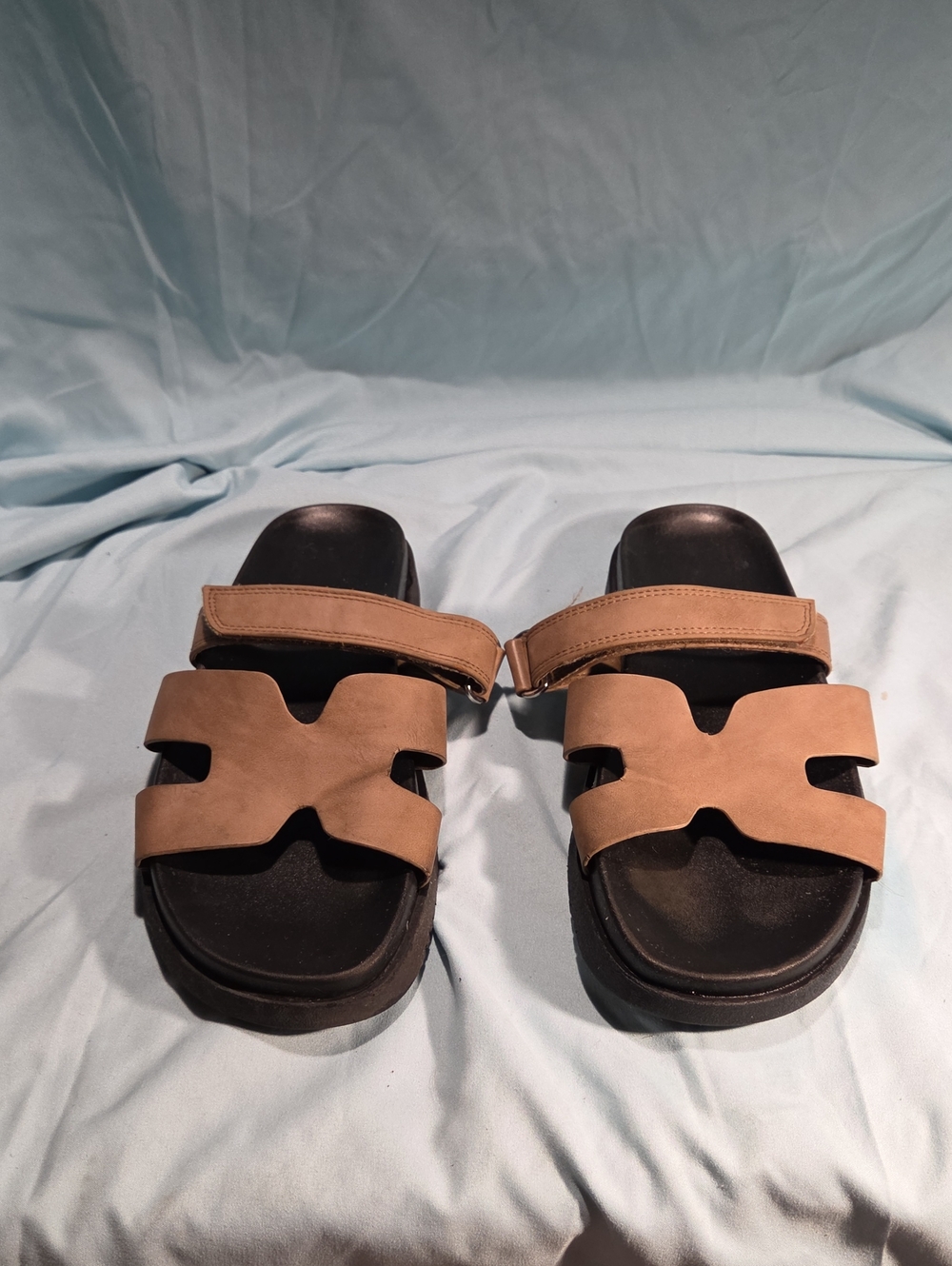 Steve Madden Men's Tan Slide Sandals with Double Straps